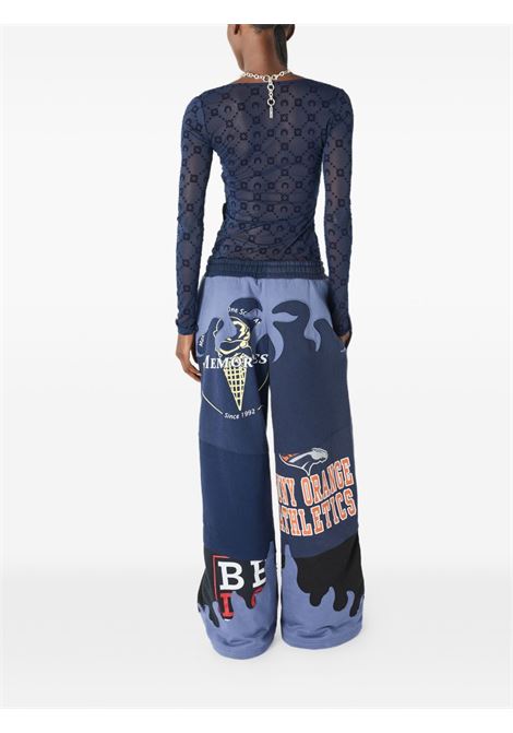 moongram mesh flock ls roundneck top woman navy MARINE SERRE | WTS018ACJER0005BL90